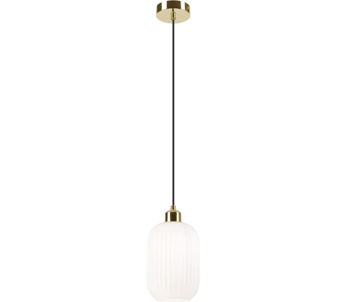 Żyrandol na lince HARMA 1xE27/15W/230V śr. 14 cm biały/złoty