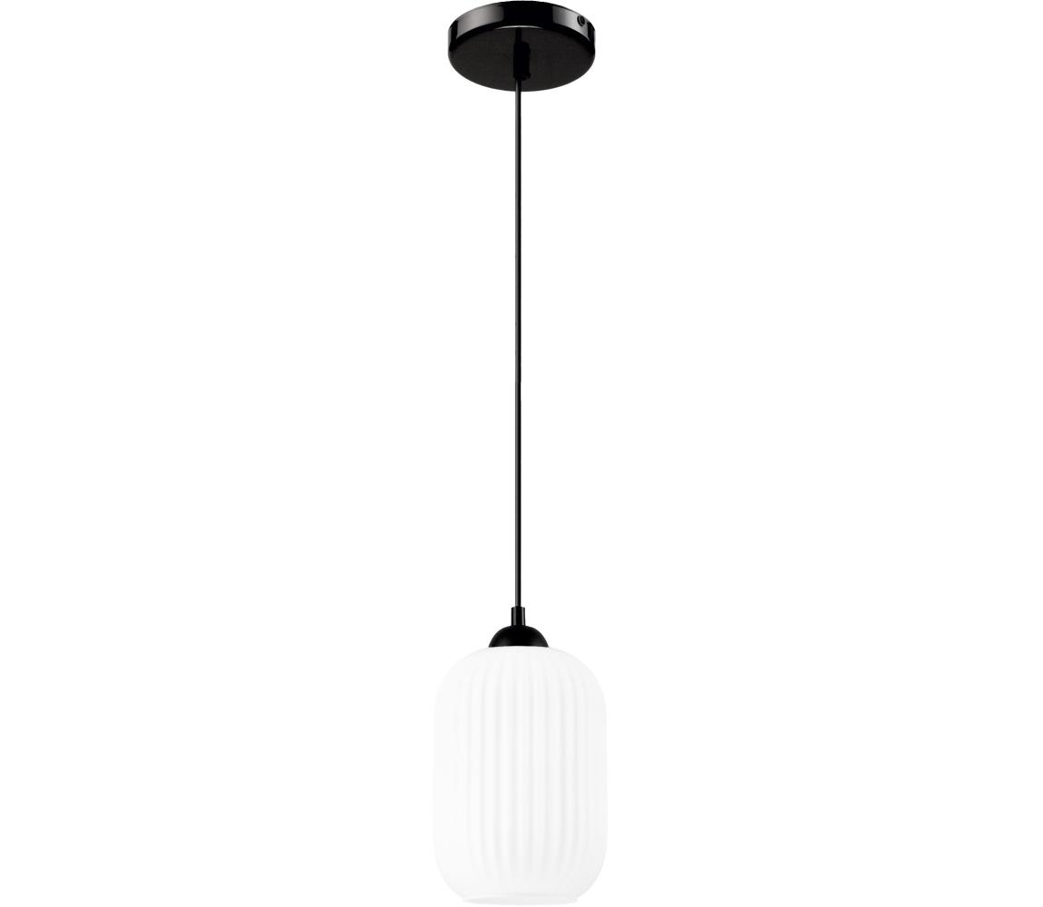 Żyrandol na lince HARMA 1xE27/15W/230V śr. 14 cm biały/czarny