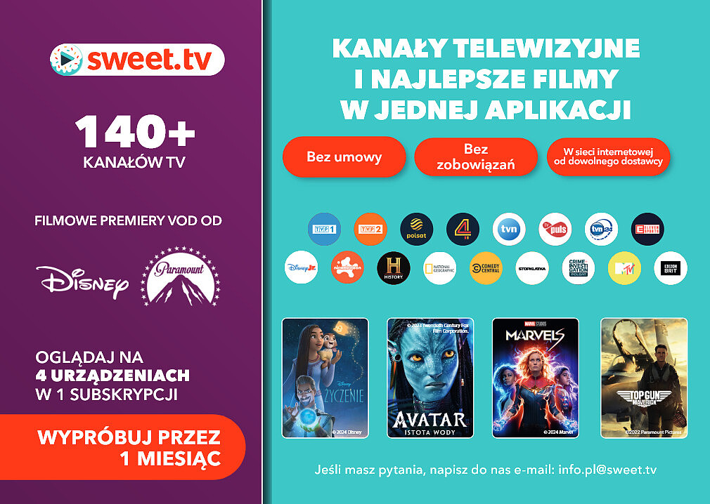 Karta subskrypcyjna SWEET.TV na 1 miesiąc