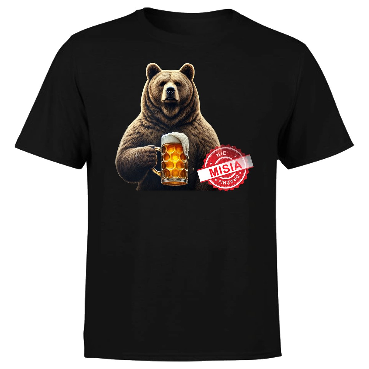 Koszulka męska z nadrukiem dla mężczyzny faceta nie drażnij misia M