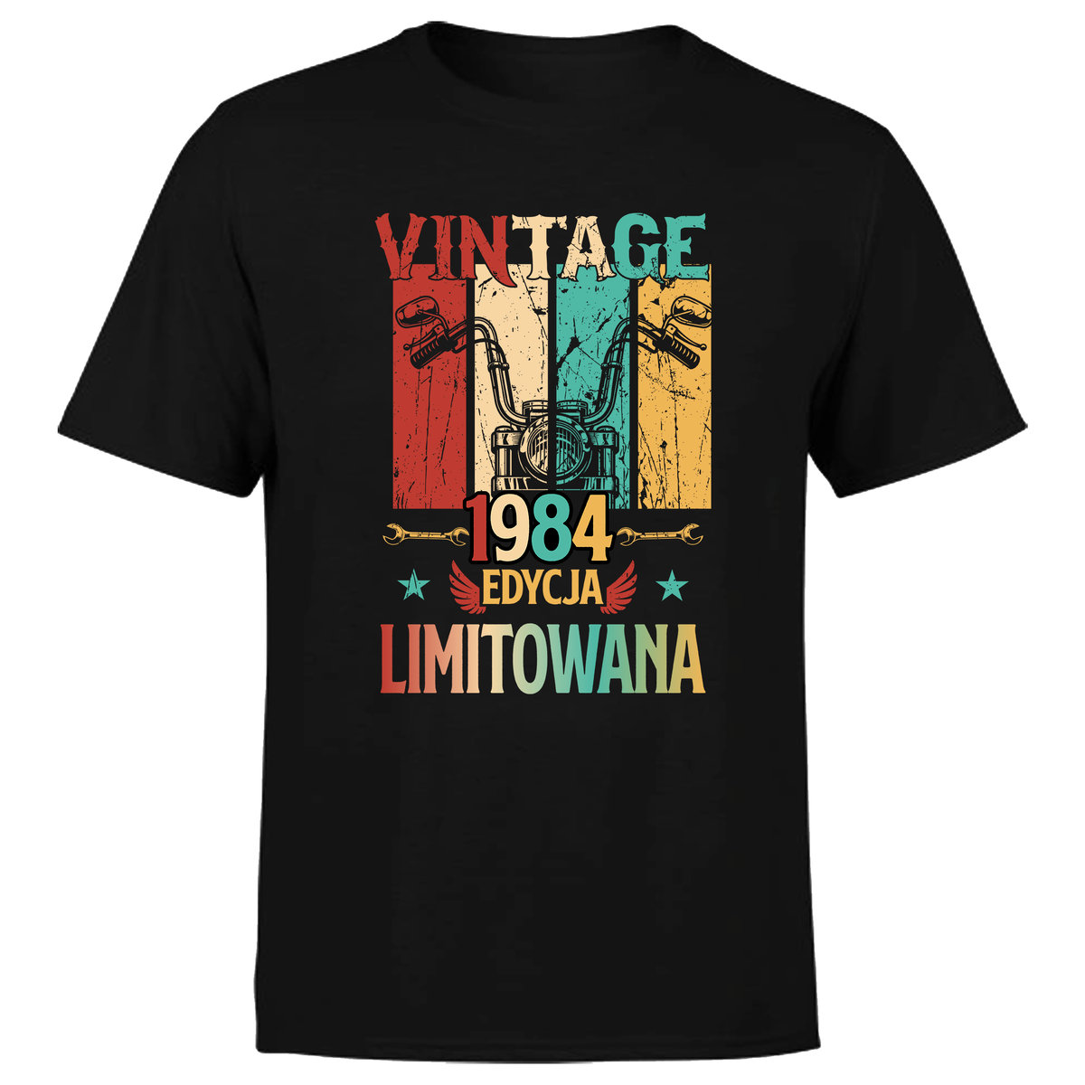 Koszulka męska z nadrukiem motor VINTAGE EDYCJA LIMITOWANA 40 URODZINY 4XL