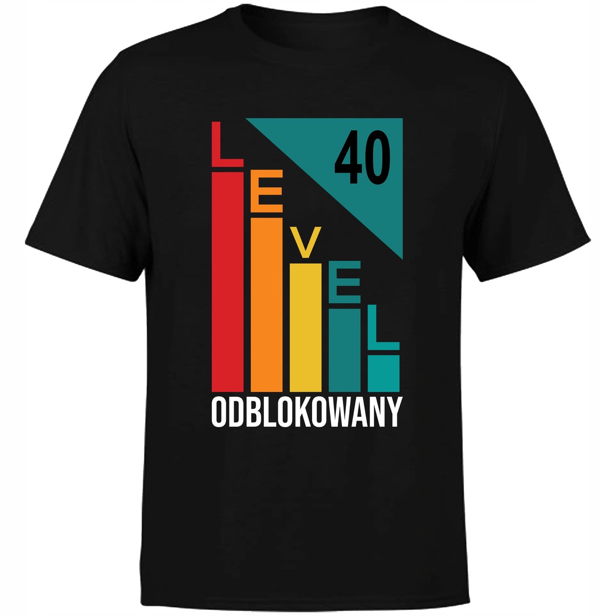 Koszulka męska z nadrukiem LEVEL ODBLOKOWANY NA 40 URODZINY M