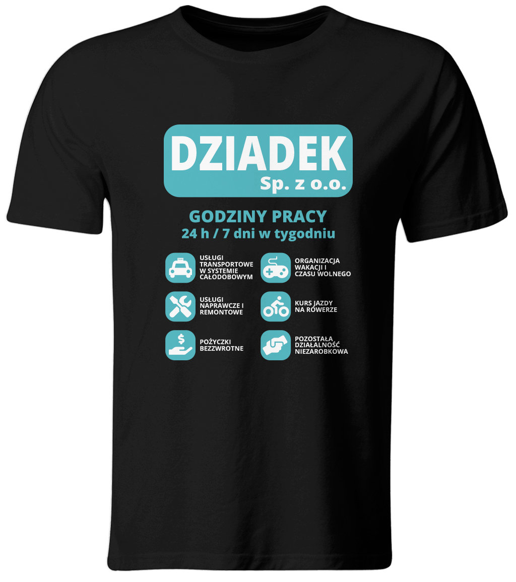 Koszulka Dziadek Sp. Z O.O. Śmieszny T-shirt na Dzień Dziadka, roz. L