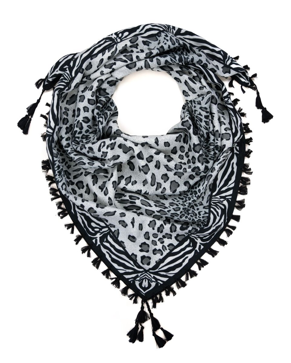 Chusta Damska W Panterkę Szal Szalik We Wzory Z Frędzlami Wiosenna Duża