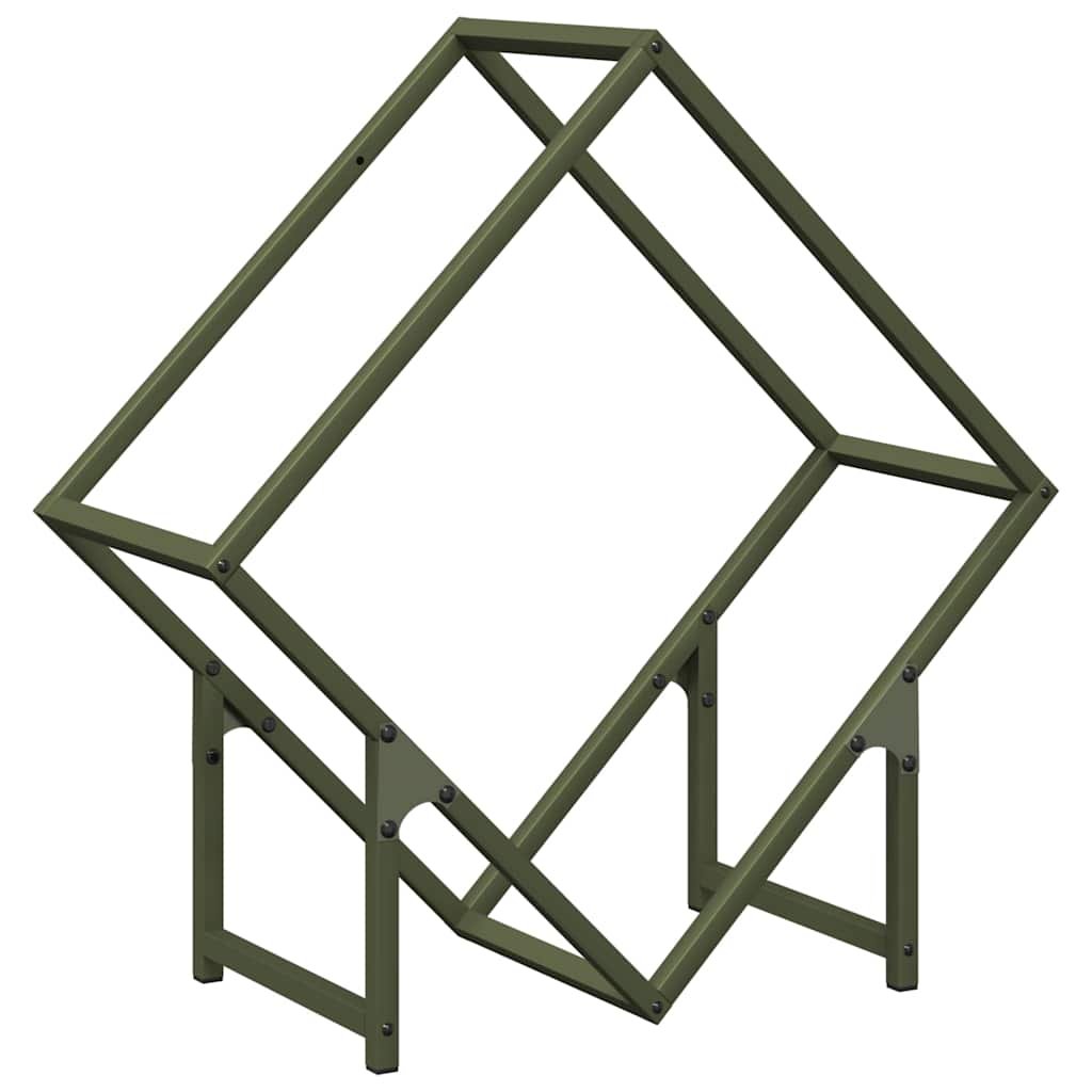 vidaXL Stojak na drewno opałowe Oliwkowo-zielony 60x25x60 cm