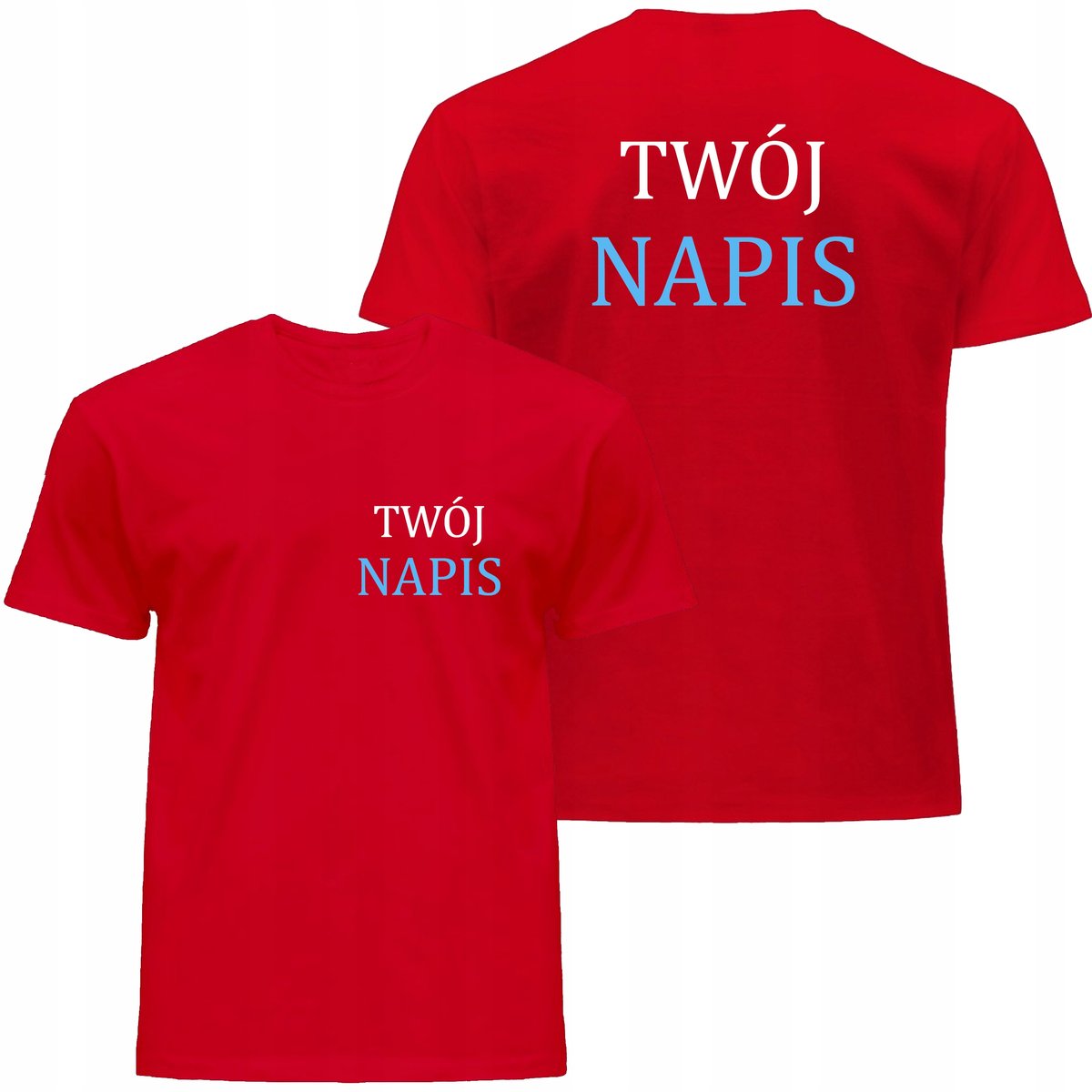 Koszulka męska z własnym nadrukiem, logo, napisem personalizowana XL