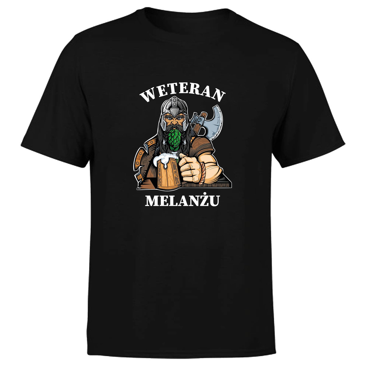 Koszulka męska z nadrukiem WETERAN MELANŻU MELANŻ śmieszna M