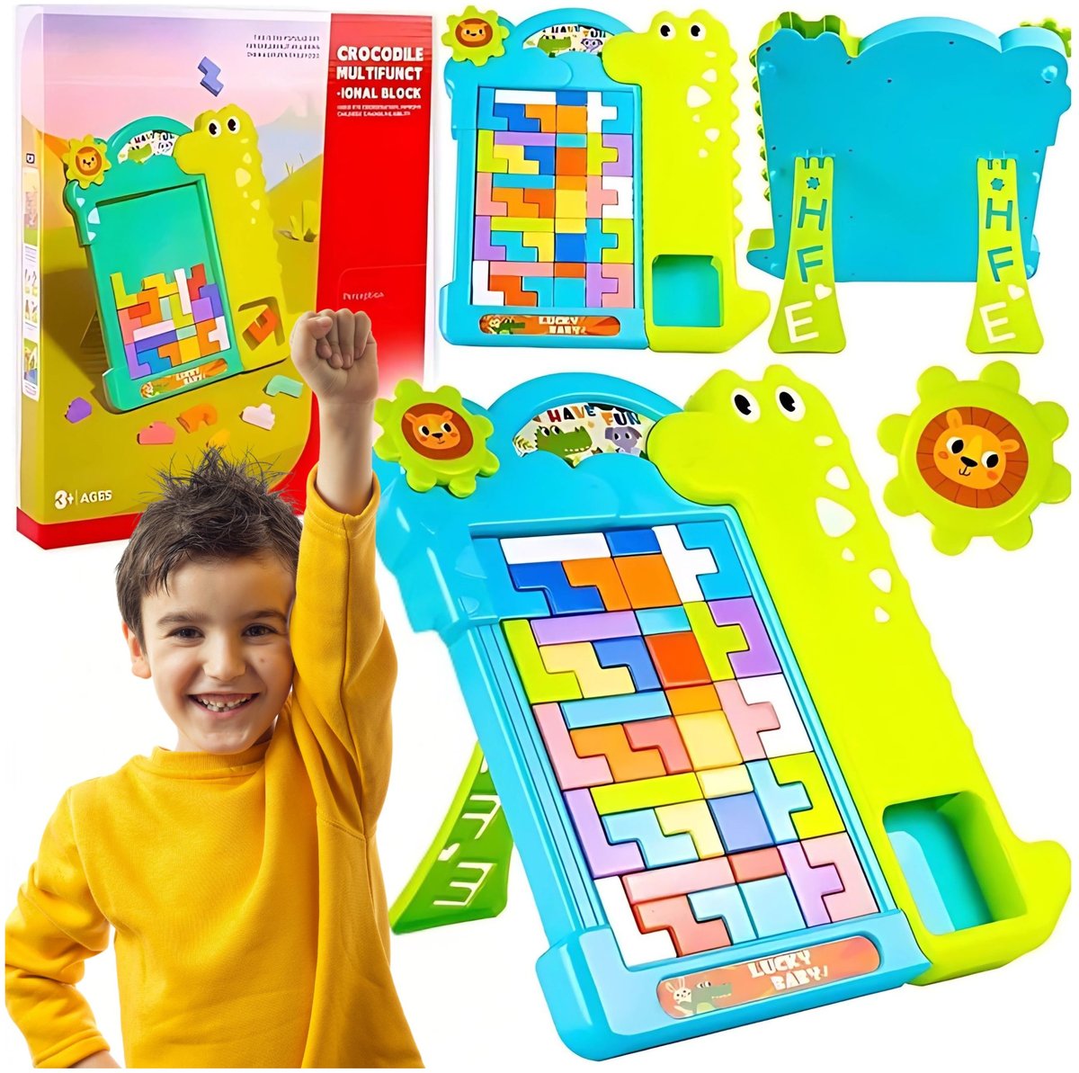 TETRIS UKŁADANKA GRA EDUKACYJNA LOGICZNA MONTESSORI DLA DZIECI KLOCKI 3D