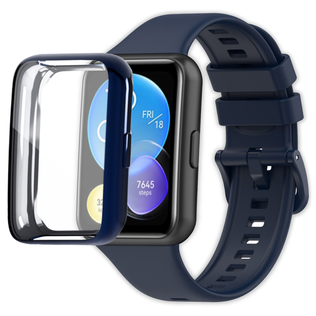 Pełne etui ochronne 360° Vanfone do Huawei Watch Fit 2, granatowy