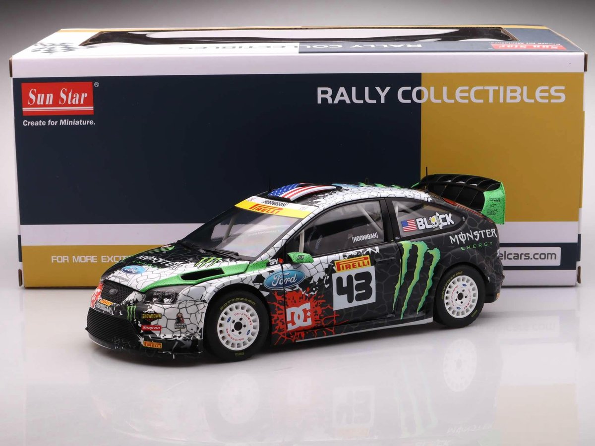 Ford Focus RS St. Petersburg Russia (Ken Block) #43 WRC - 2010, Sun Star 1:18