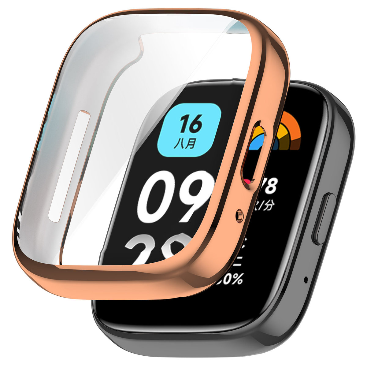 Pełne etui ochronne 360° Vanfone do Xiaomi Redmi Watch 3 Active, różowe złoto
