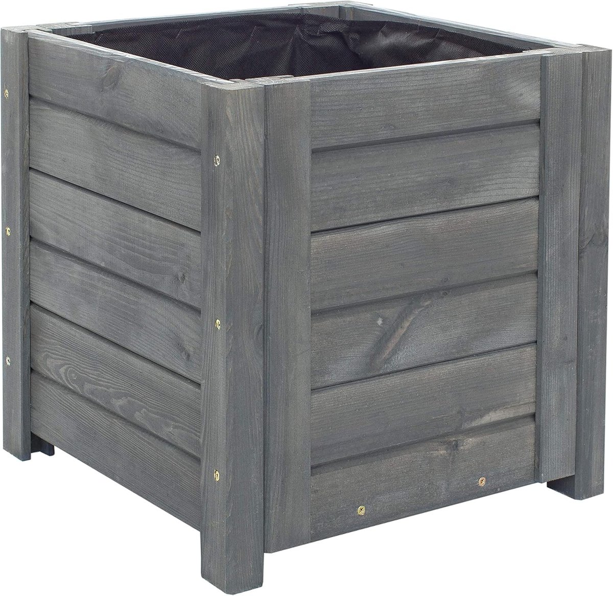 DONICA DREWNIANA OGRODOWA 39x39x40cm + AGROWŁÓKNINA OGRÓD TARAS ANTRACYT