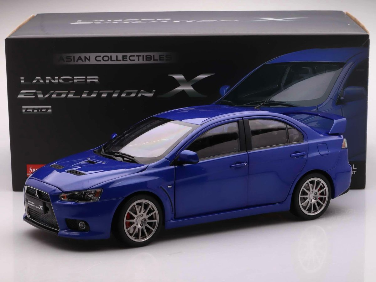 Mitsubishi Lancer Evo X, blue metallic SunStar 1:18