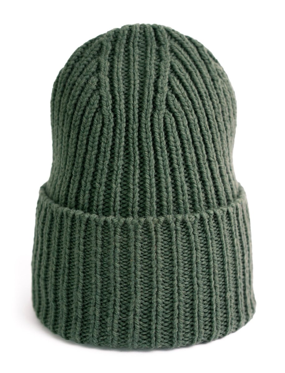Czapka Damska Młodzieżowa Beanie Podwijana Zimowa 100% Wełna Virgin Polska