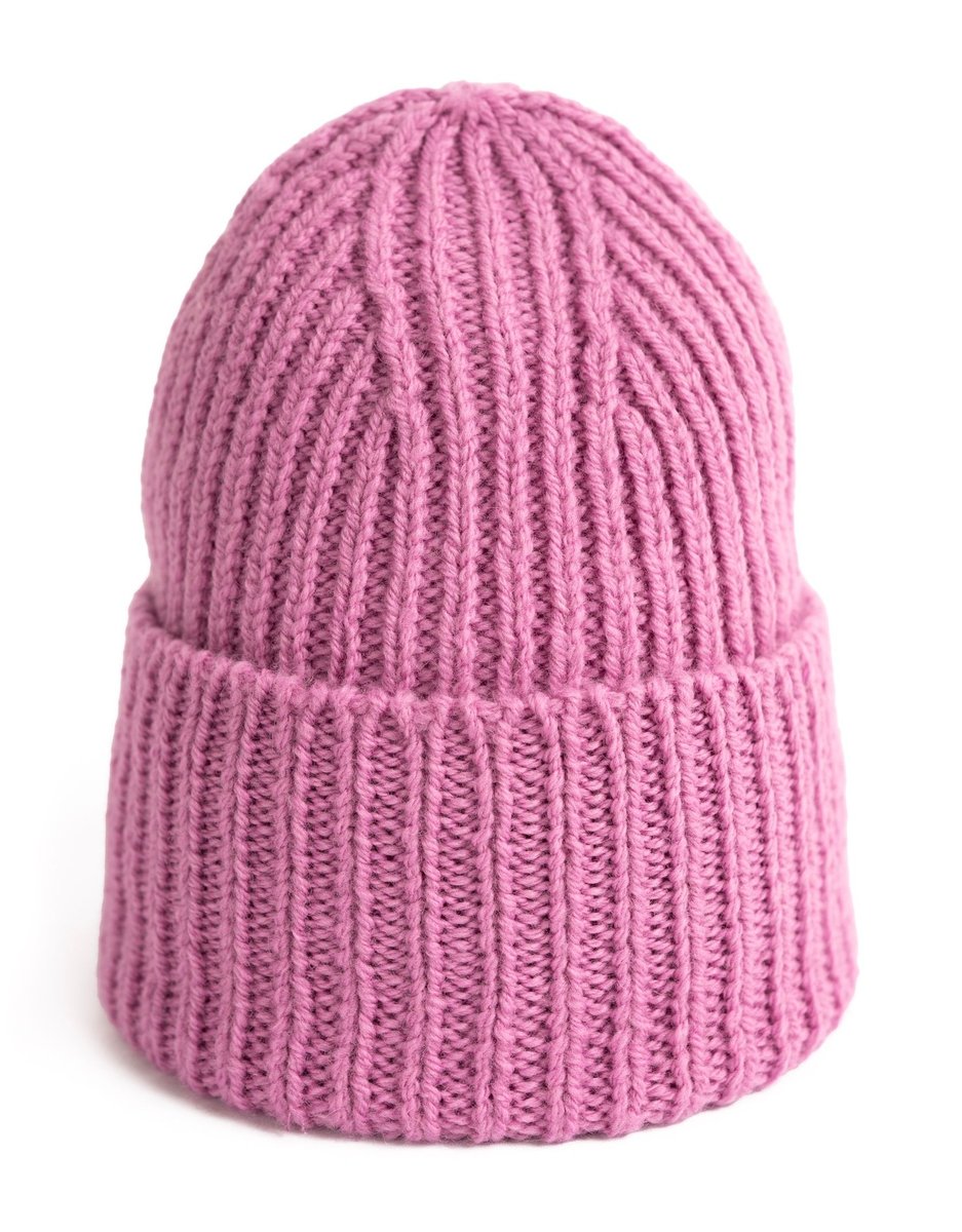 Czapka Damska Młodzieżowa Beanie Podwijana Zimowa 100% Wełna Virgin Polska