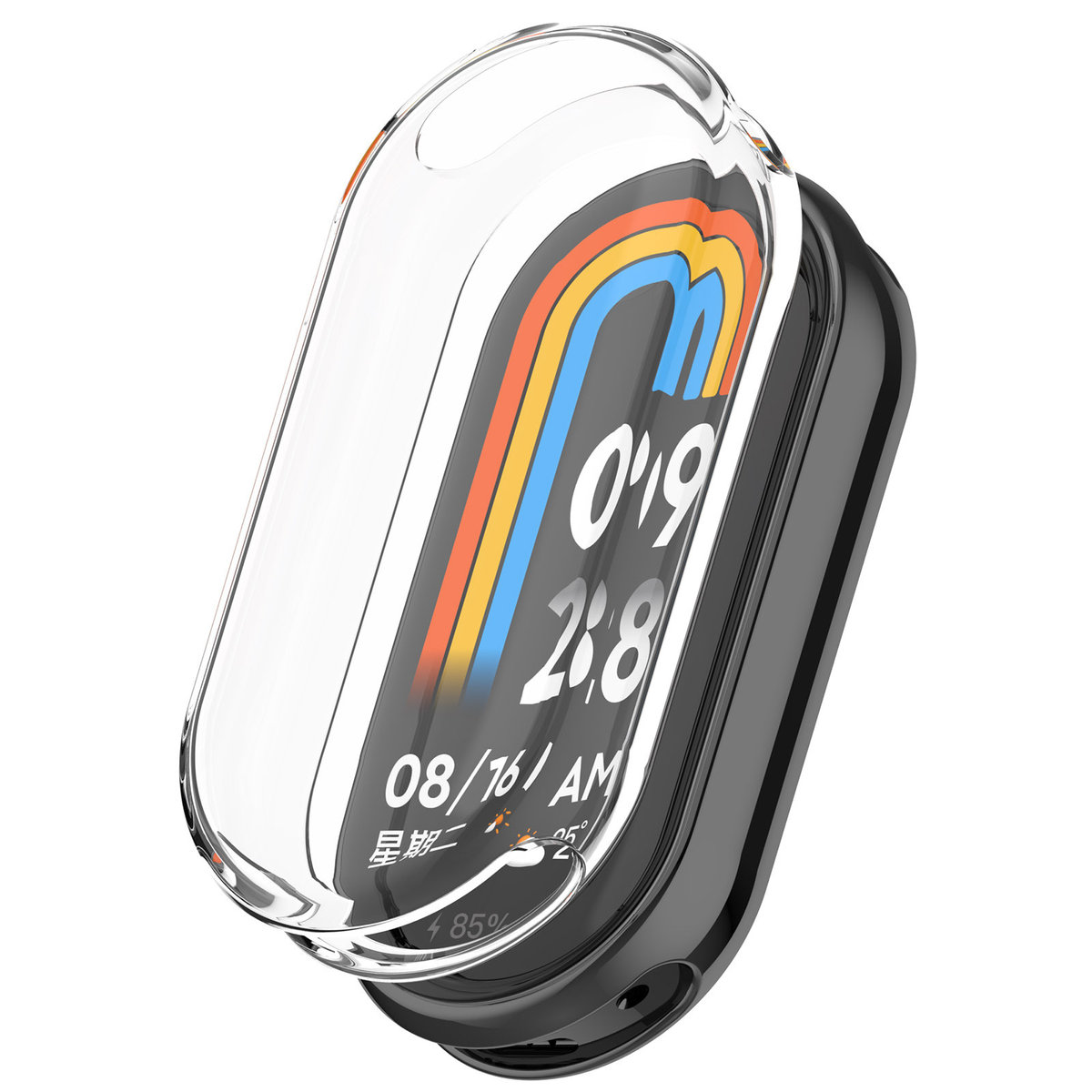 Pełne etui ochronne 360° Vanfone do Xiaomi Smart Mi Band 8/9, przezroczysty