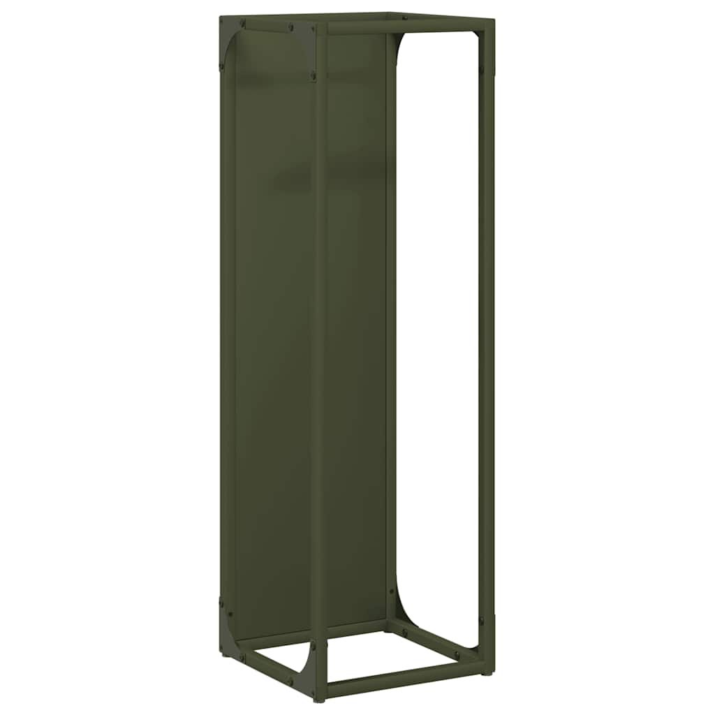 vidaXL Stojak na drewno opałowe Oliwkowy Zielony 25x25x80 cm