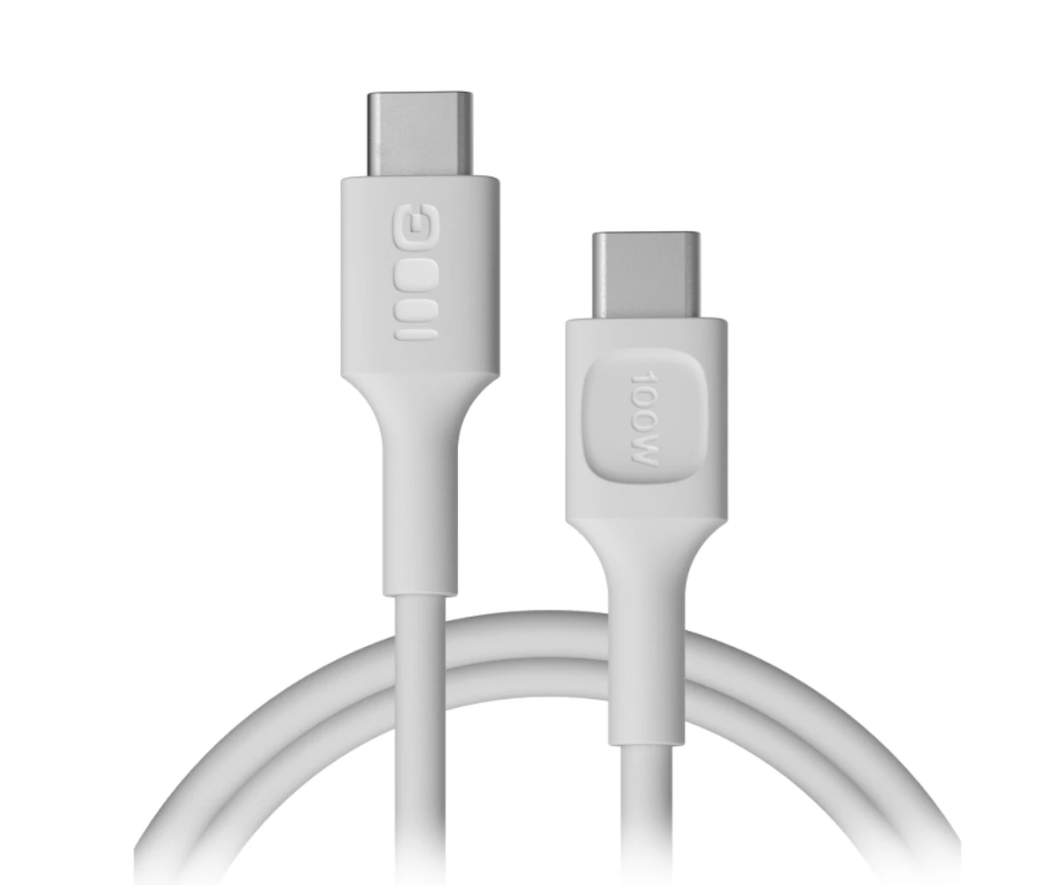 Kabel USB-C 1,2m 100W Greencell PowerFlex Szybkie Ładowanie PD Snow White