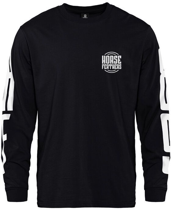 t-shirt HORSEFEATHERS TALL TYPO LS T-SHIRT Black