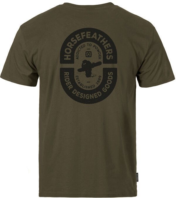 t-shirt HORSEFEATHERS POWDER BADGE II T-SHIRT Burnt Olive