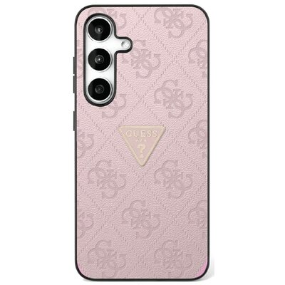 Etui GUESS Hot stamp 4G Pattern Triangle Metal Logo do Samsung Galaxy S25 Różowy