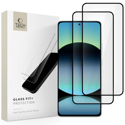Szkło hartowane TECH-PROTECT Glass Fit+ do Xiaomi Redmi Note 14 4G/5G Czarny (2 szt.)