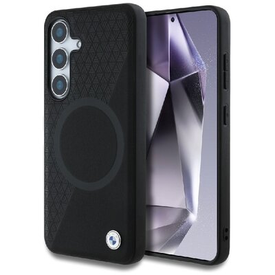 Etui BMW Leather Half Textured MagSafe do Samsung Galaxy S25 Czarny