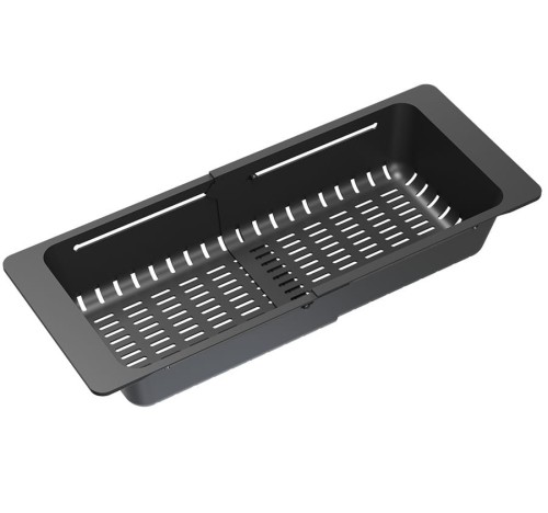 Quadron Wkładka ociekowa regulowana 32-46 cm x 18,5 cm do zlewozmywaka w kolorze czarnym
