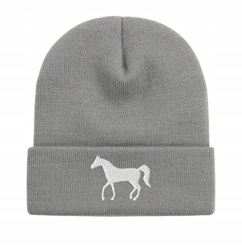 Czapka Zimowa Szara Czapka Na Zimę Unisex Męska Damska