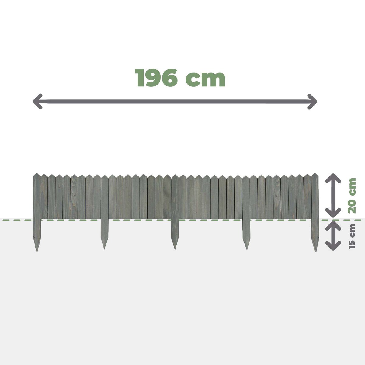 PŁOTEK DREWNIANY PALISADA OGRODOWA OBRZEŻE 20x200cm PRODUCENT ANTRACYT