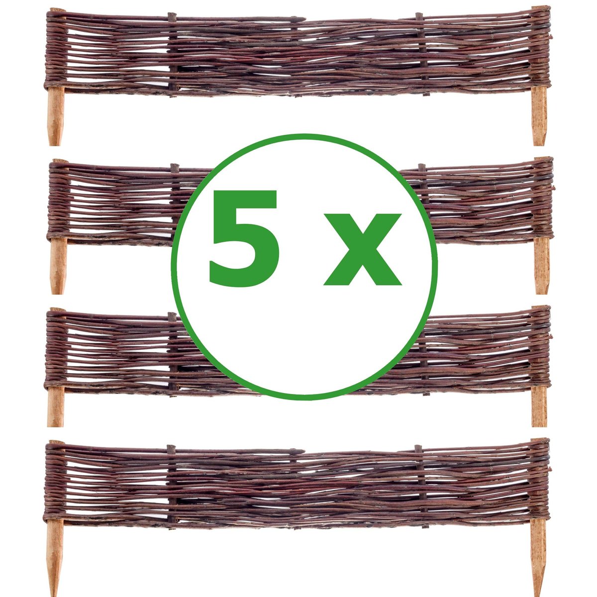 PALISADA OGRODOWA 60cmx10cm - 5 SZTUK PŁOTEK WIKLINOWY OBRZEŻE PRODUCENT