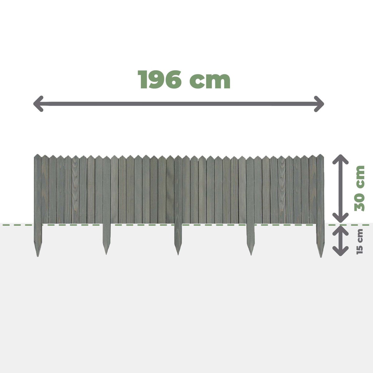 PŁOTEK DREWNIANY PALISADA OGRODOWA OBRZEŻE 30x200cm PRODUCENT ANTRACYT