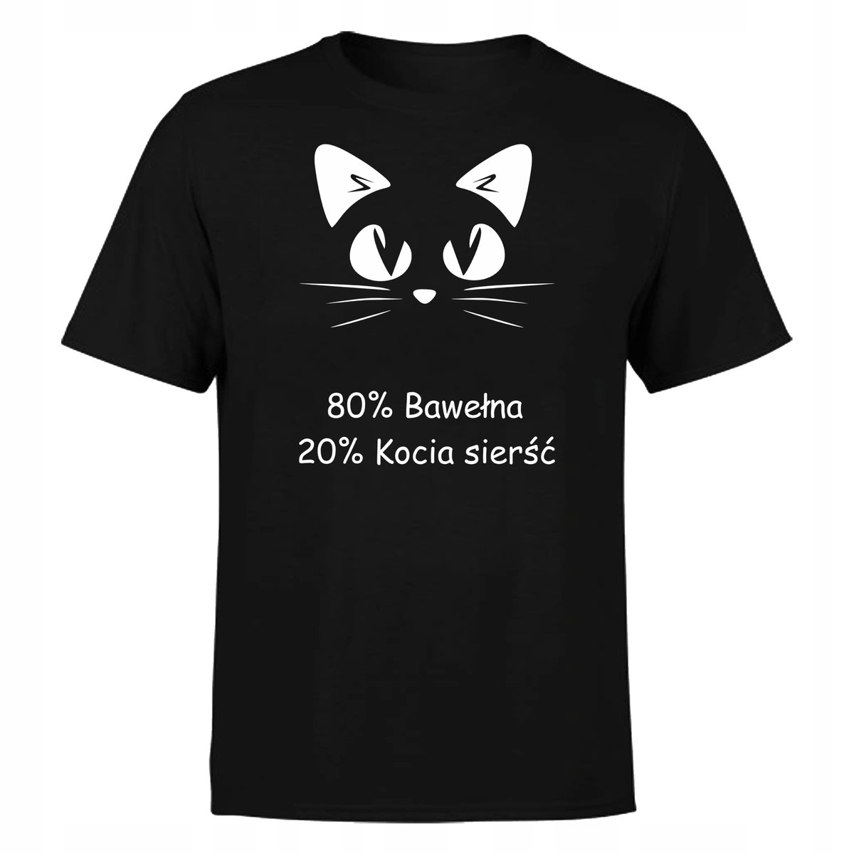 KOSZULKA Z NADRUKIEM KOT SIERŚĆ BAWEŁNA ZWIERZĘTA ŚMIESZNA KOTEK KICIA XL