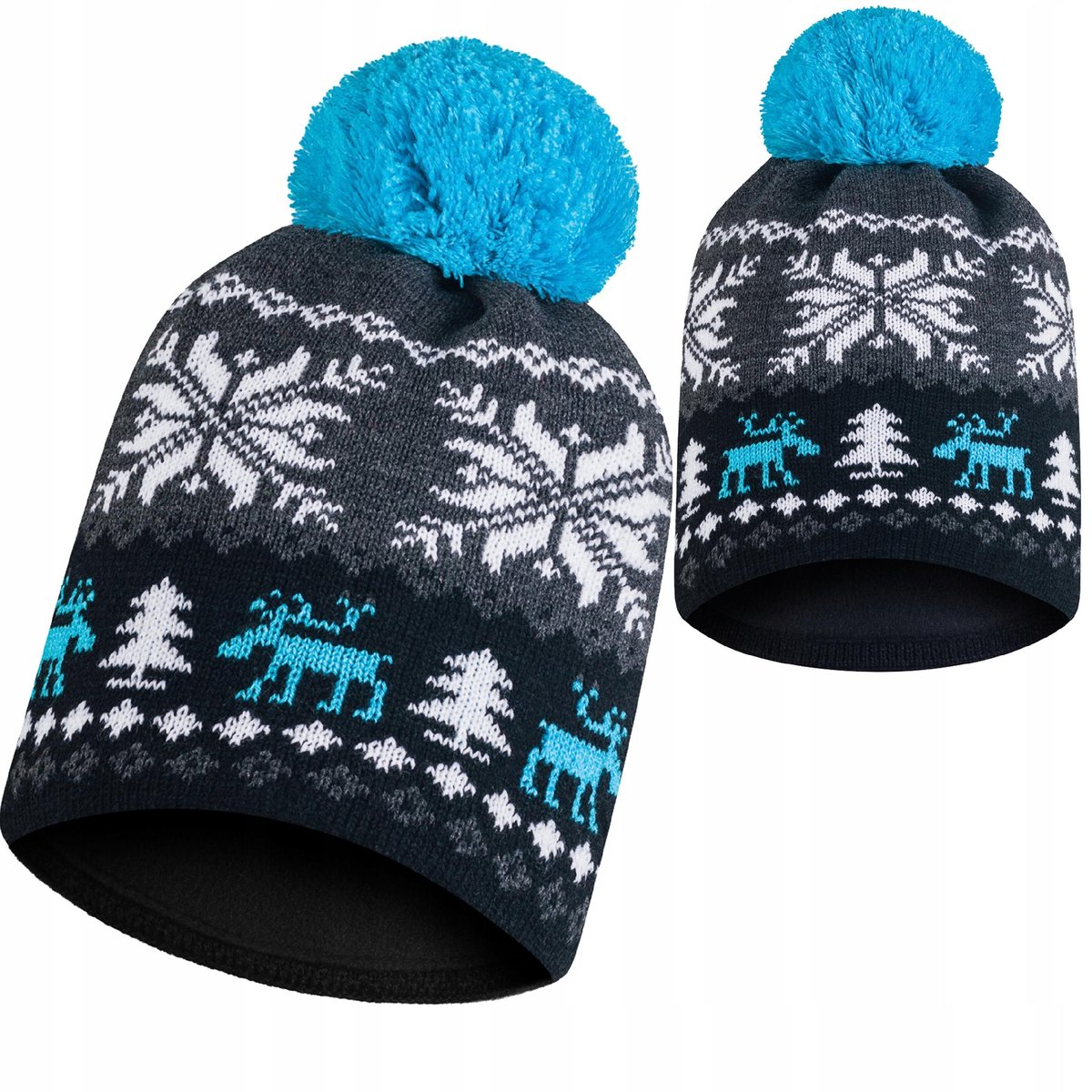 Czapka zimowa z pomponem meska damska ciepła J2polar termoaktywny