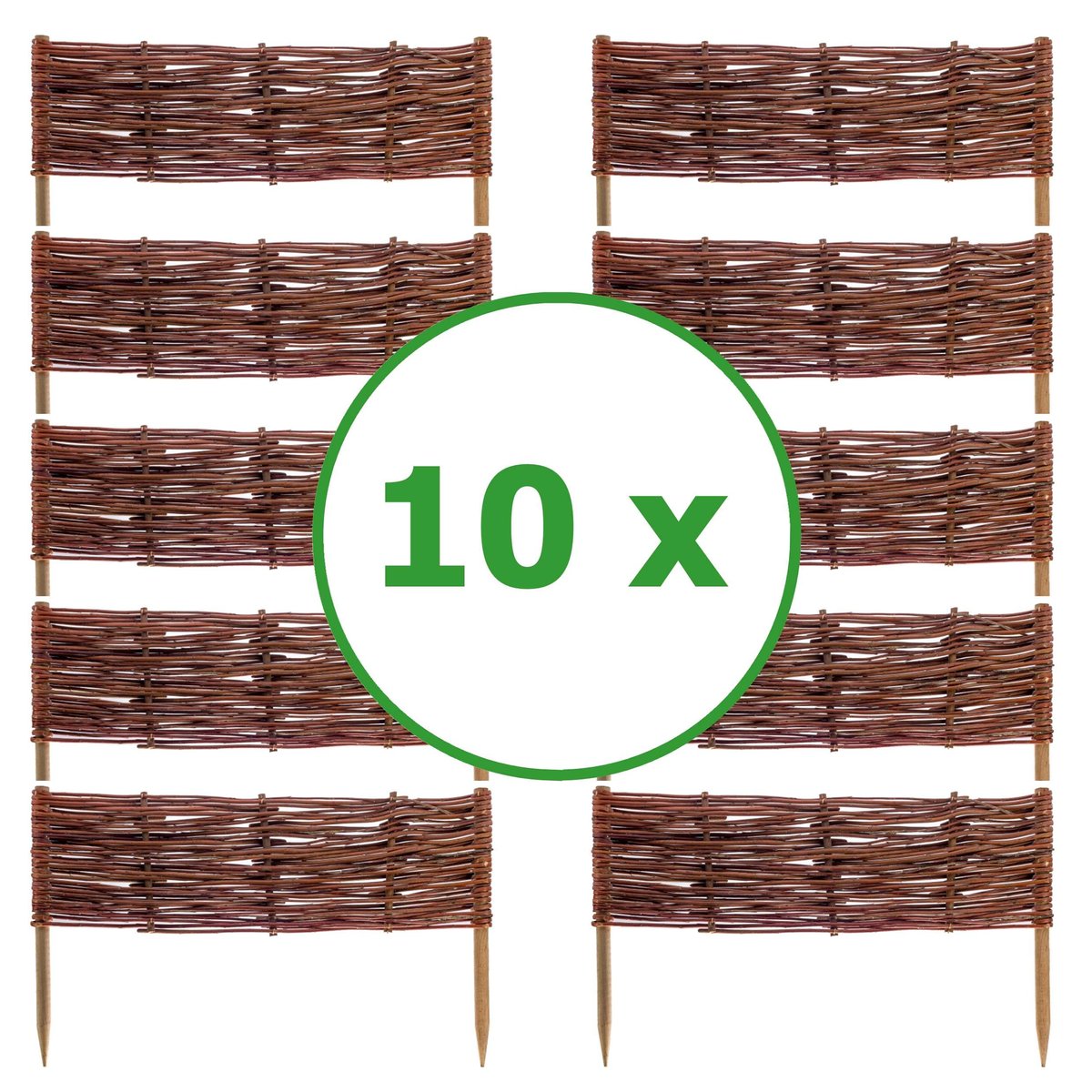 PALISADA OGRODOWA 60cmx20cm - 10 SZTUK PŁOTEK WIKLINOWY OBRZEŻE PRODUCENT