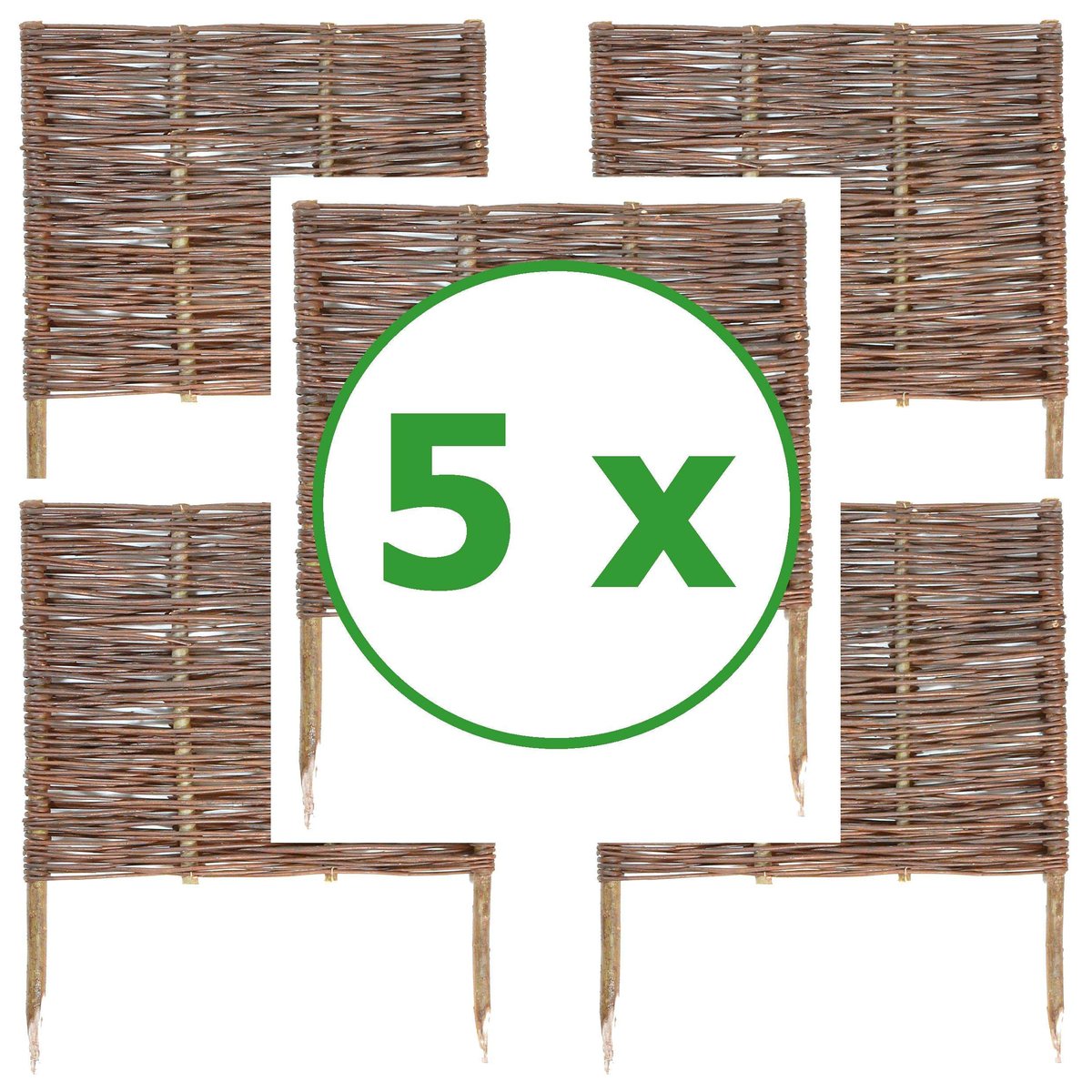PALISADA OGRODOWA 60cmx60cm - 5 SZTUK PŁOTEK WIKLINOWY OBRZEŻE PRODUCENT