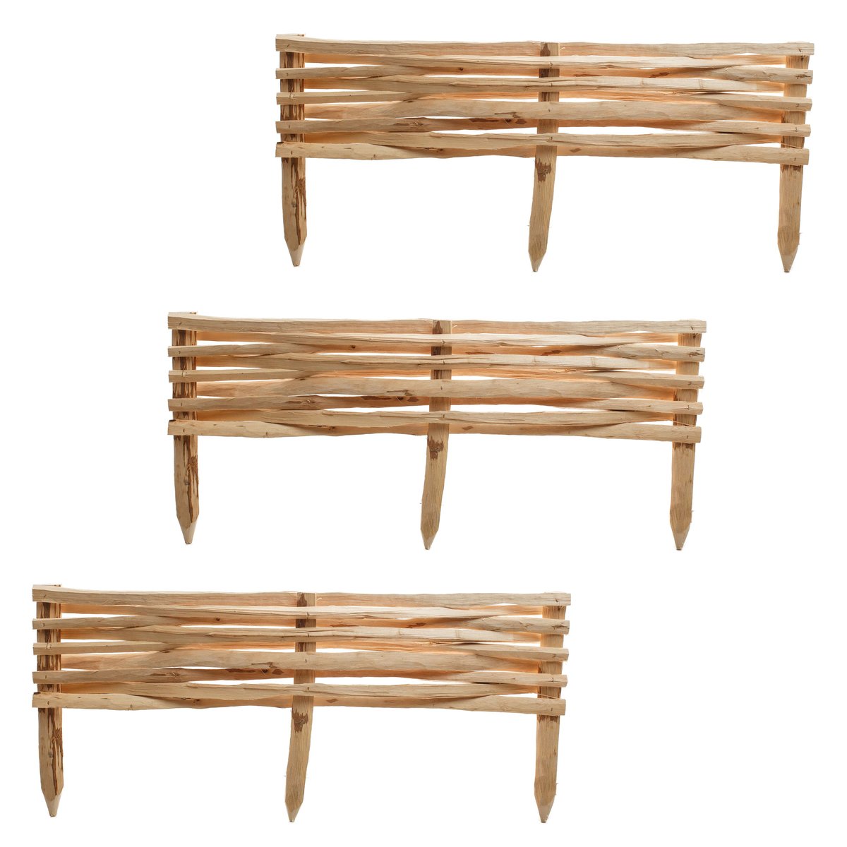 RABATKA Z ŁUPANEJ LESZCZYNY PŁOTEK OBRZEŻE PALISADA 60x20cm - 3 SZTUKI