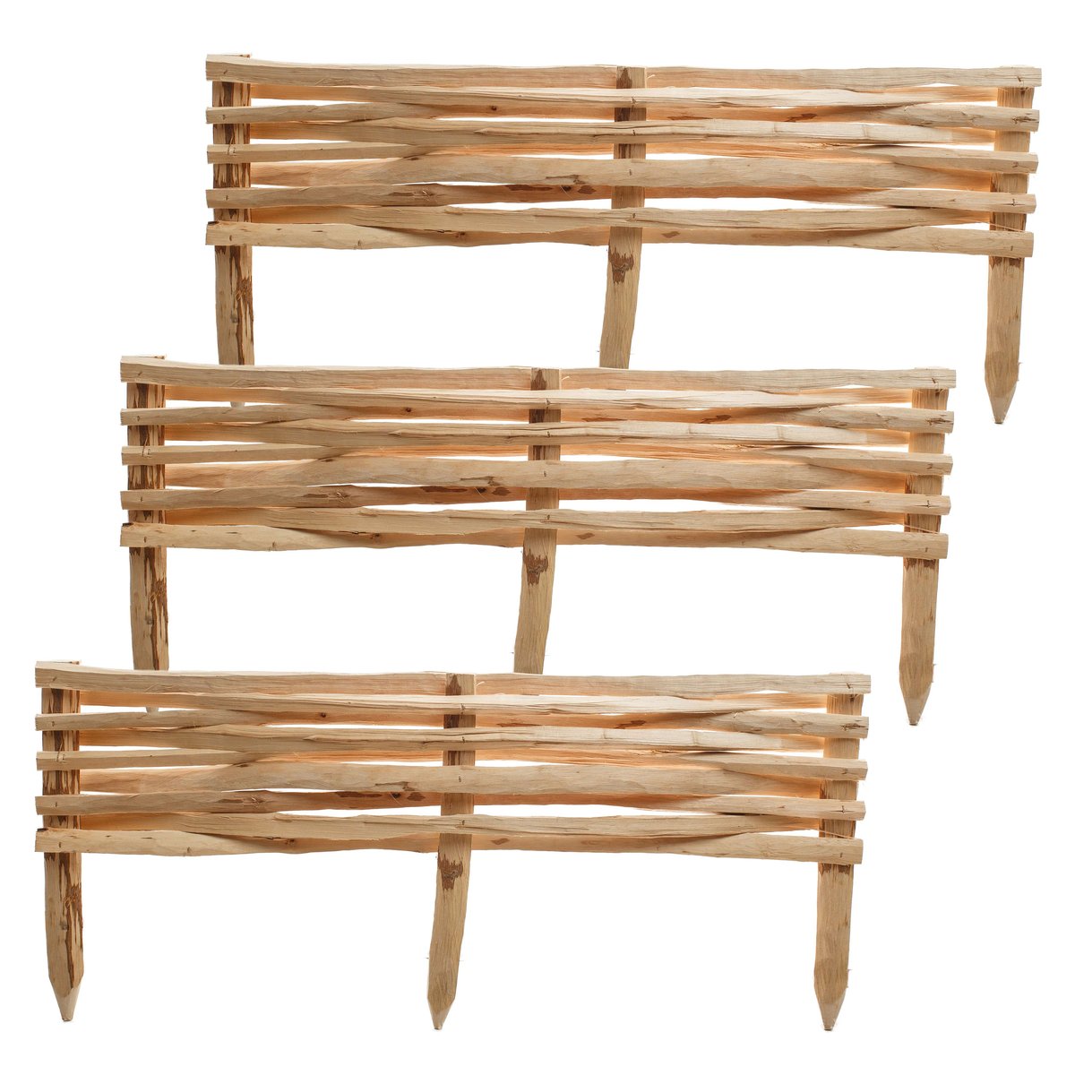 RABATKA Z ŁUPANEJ LESZCZYNY PŁOTEK OBRZEŻE PALISADA 90x20cm - 3 SZTUKI