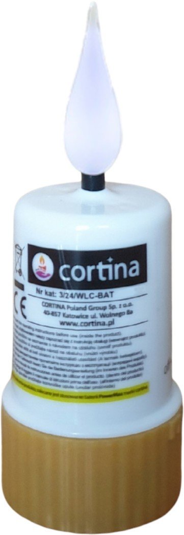 Znicz elektryczny LED CORTINA 3/24/WLC-BAT 1szt ZIMNY BIAŁY
