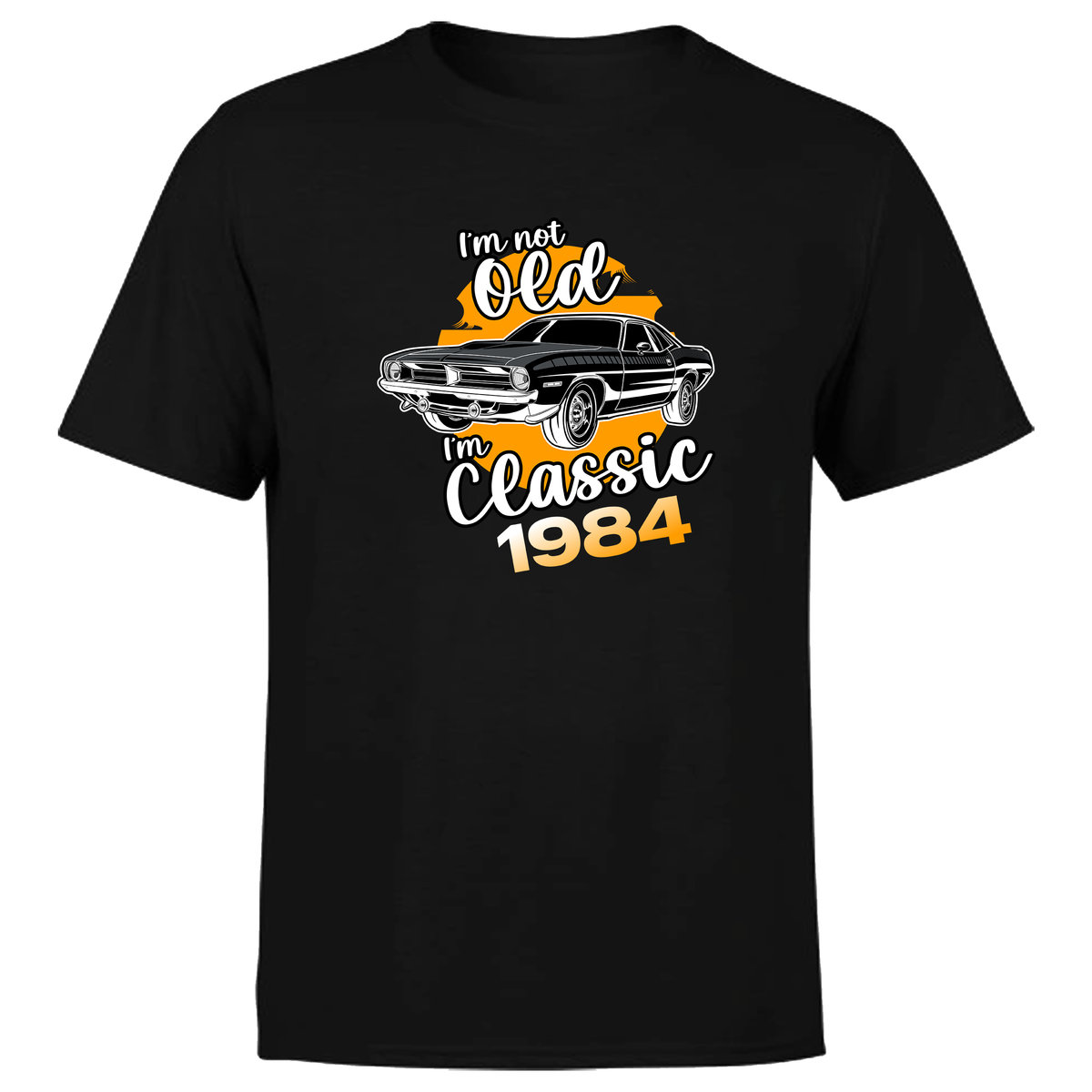 Koszulka męska z nadrukiem auto I'M NOT OLD I'M CLASSIC NA 40 urodziny XXL