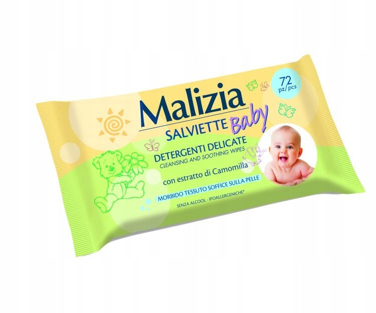 Chusteczki nawilżane MALIZIA 1 x 72 szt.