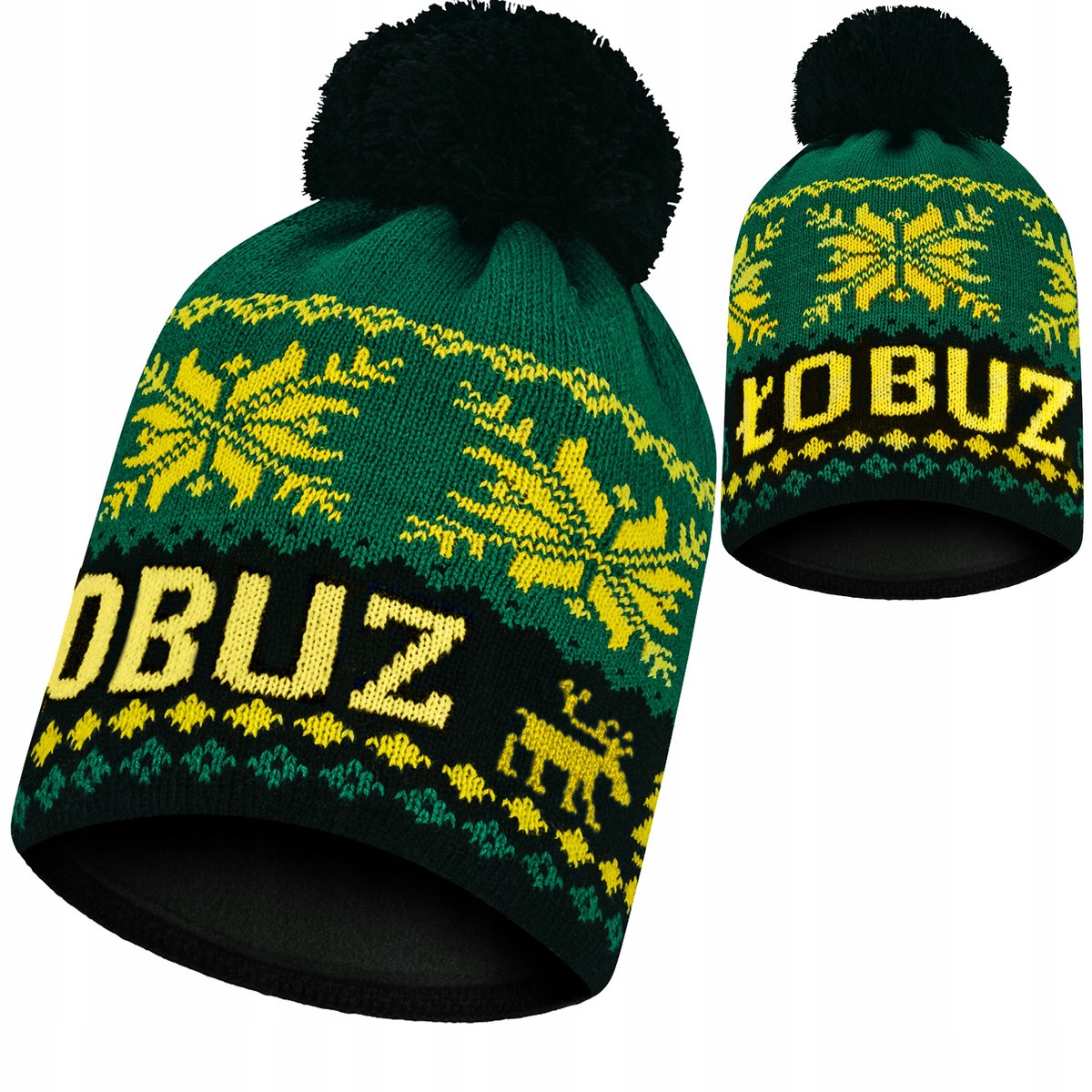 Czapka zimowa ŁOBUZ z pomponem meska ciepła 13G