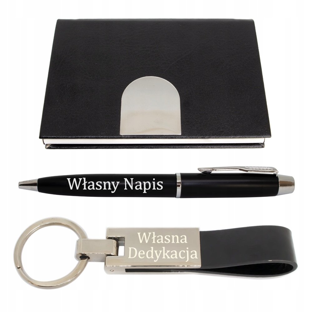 Zestaw długopis brelok etui personalizowany grawer prezent dla szefa