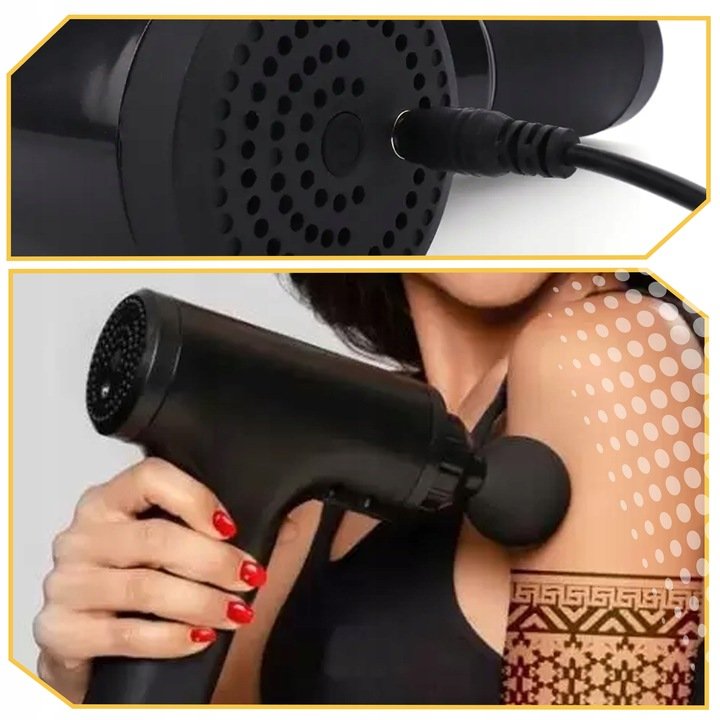 PISTOLET DO MASAŻU MASSAGE GUN PRO 4 KOŃCÓWKI - Mocny Masażer Ciała