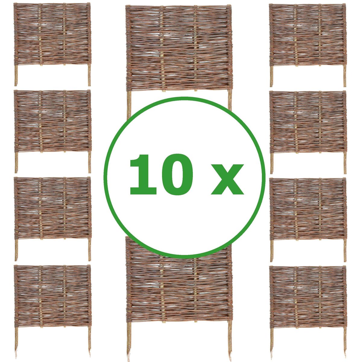 PALISADA OGRODOWA 60cmx60cm - 10 SZTUK PŁOTEK WIKLINOWY OBRZEŻE PRODUCENT