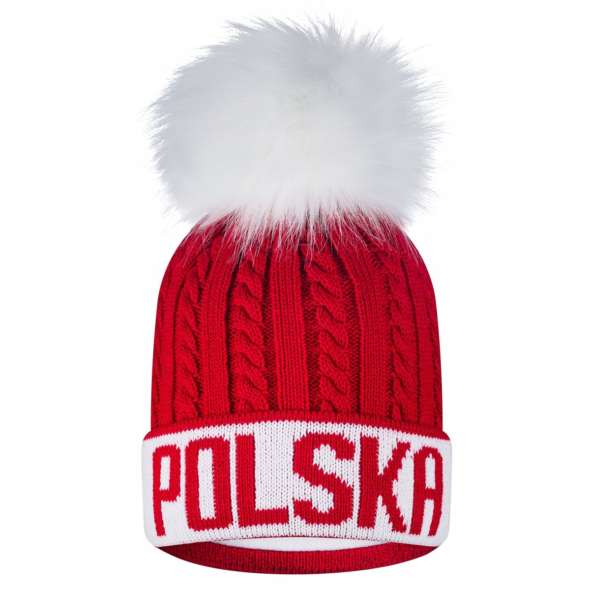 Czapka zimowa z pomponem POLSKA POLSKI dla kibica męska damska