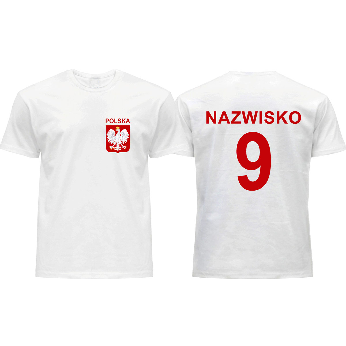 Koszulka męska z własnym nadrukiem POLSKA dla kibica KIBIC drużyna L