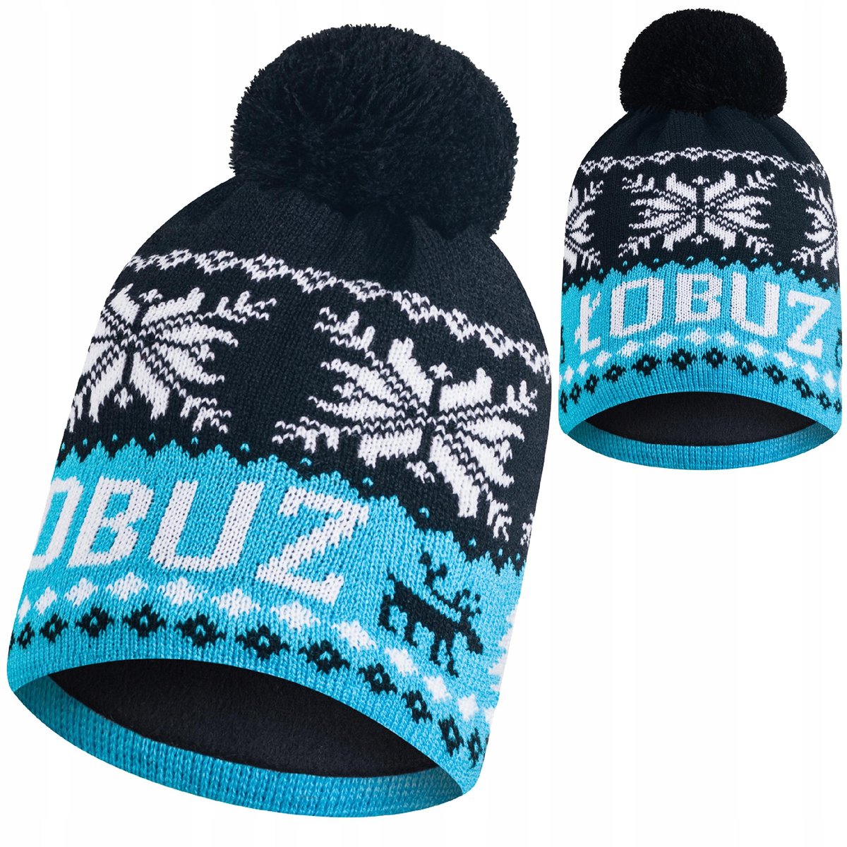 Czapka zimowa ŁOBUZ z pomponem meska ciepła 9Gpolar termoaktywny