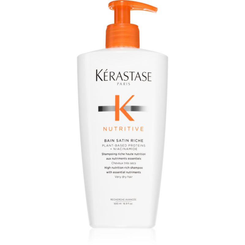 Kerastase Nutritive Satin Riche, wzbogacona kąpiel, szampon do włosów grubych, 500ml