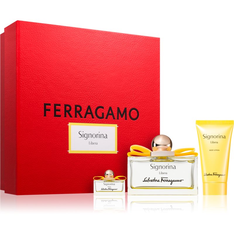 Ferragamo Signorina Libera Zestaw woda perfumowana 100 ml + mleczko do ciała 50 ml + woda perfumowana 5 ml
